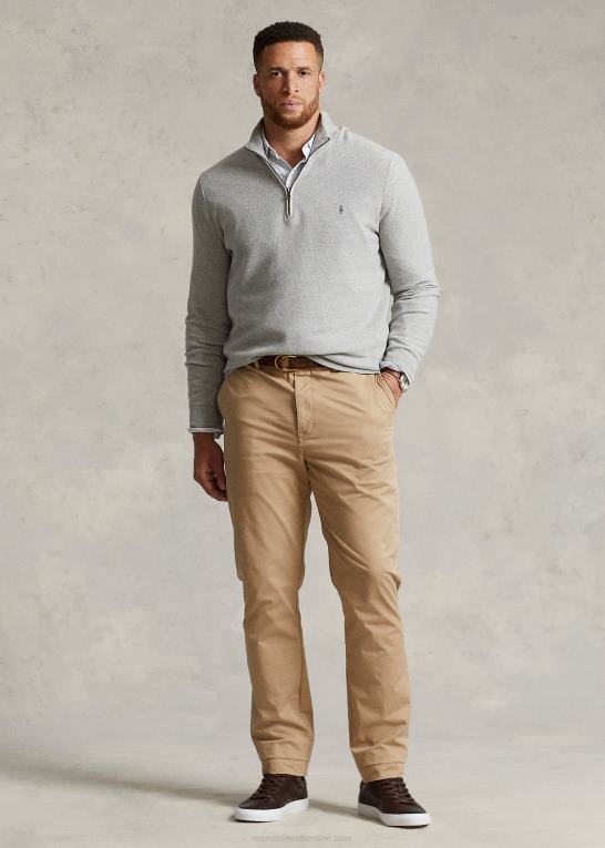 og over lyng Mænd Ralph Lauren mesh-strikket bomuldstrøje med kvart lynlås Z426B1915