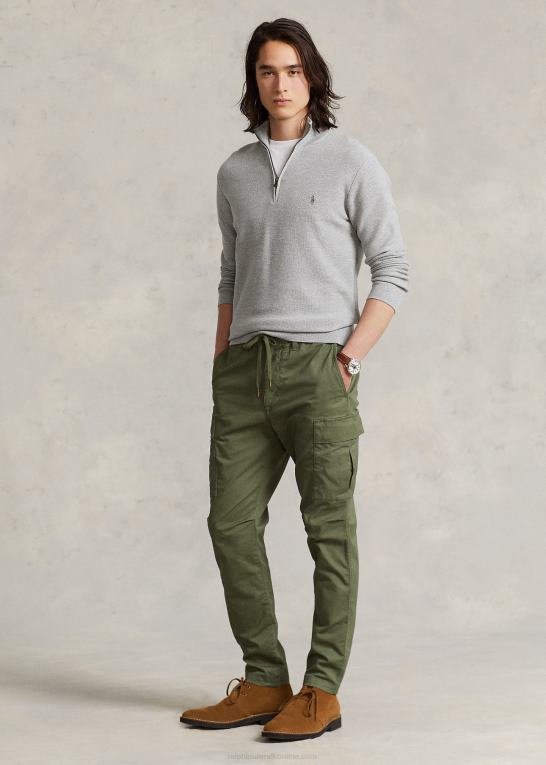 og over lyng Mænd Ralph Lauren mesh-strikket bomuldstrøje med kvart lynlås Z426B513