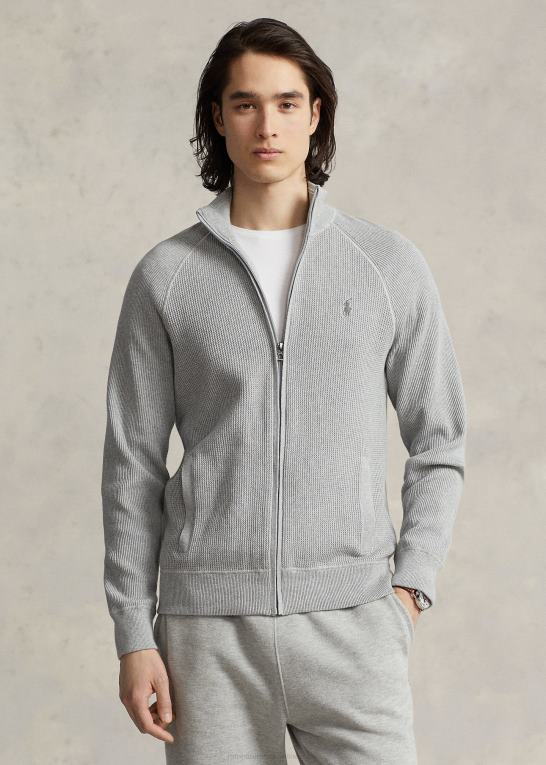 og over lyng Mænd Ralph Lauren trøje med fuld lynlås i tekstureret bomuld Z426B1259