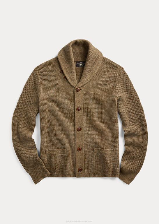 olivenlyng Mænd Ralph Lauren kashmir cardigan med sjalkrave Z426B1784