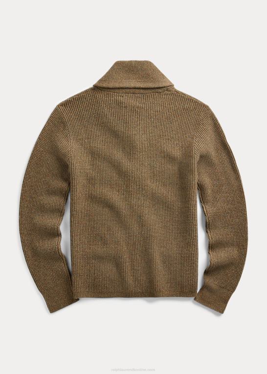 olivenlyng Mænd Ralph Lauren kashmir cardigan med sjalkrave Z426B1784