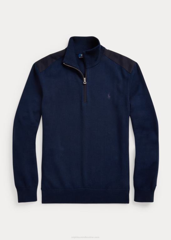 piper flåde Mænd Ralph Lauren hybrid sweater med kvart lynlås Z426B1159