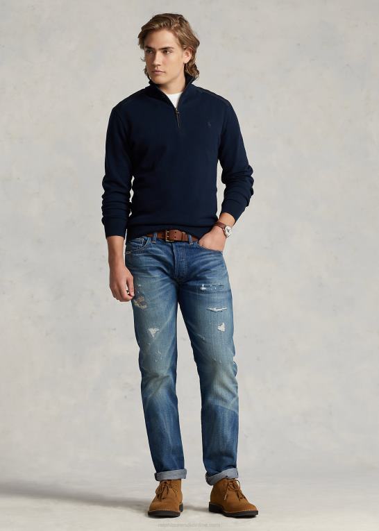 piper flåde Mænd Ralph Lauren hybrid sweater med kvart lynlås Z426B1159