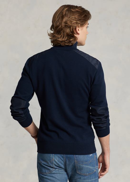 piper flåde Mænd Ralph Lauren hybrid sweater med kvart lynlås Z426B1159