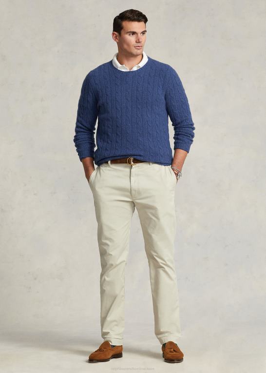 rustik marine lyng Mænd Ralph Lauren den ikoniske kabelstrikkede kashmirtrøje Z426B1674