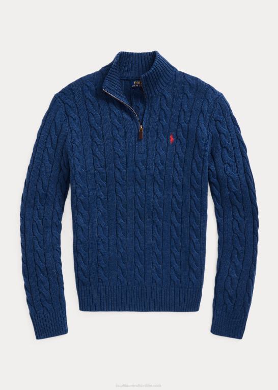 rustik marine lyng Mænd Ralph Lauren kabelstrikket bomuldstrøje Z426B1130