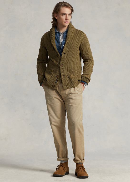 sandsurf vask Mænd Ralph Lauren cardigan med sjalkrave i bomuld Z426B8528