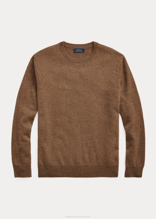 shetlandsbrun lyng Mænd Ralph Lauren vaskbar kashmir sweater med rund hals Z426B600