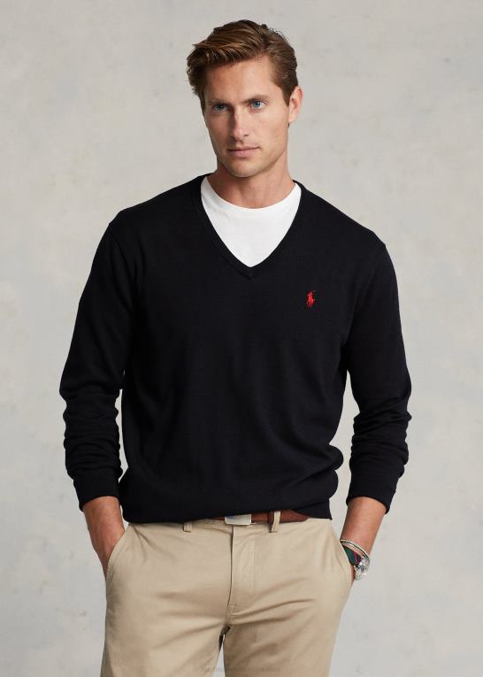 sort Mænd Ralph Lauren bomuldstrøje med v-hals Z426B8567