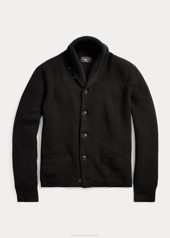 sort Mænd Ralph Lauren kashmir cardigan med sjalkrave Z426B1783