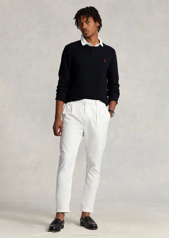 sort Mænd Ralph Lauren mesh-strikket bomuldstrøje med rund hals Z426B671