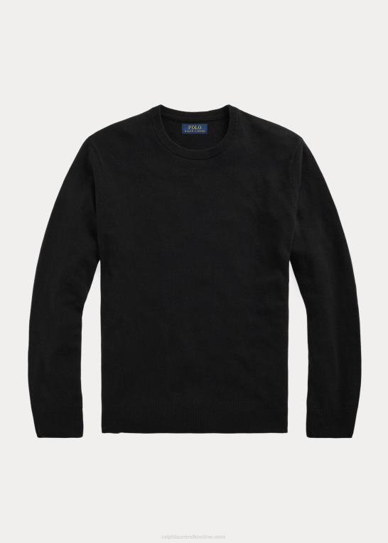 sort Mænd Ralph Lauren vaskbar kashmir sweater med rund hals Z426B602