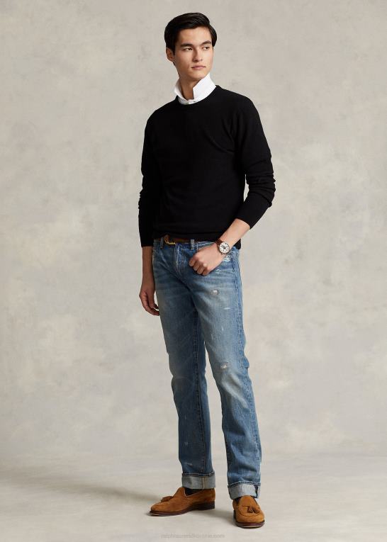 sort Mænd Ralph Lauren vaskbar kashmir sweater med rund hals Z426B602
