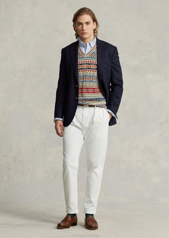 tan multi Mænd Ralph Lauren fair isle sweatervest i bomuld-hør Z426B8464