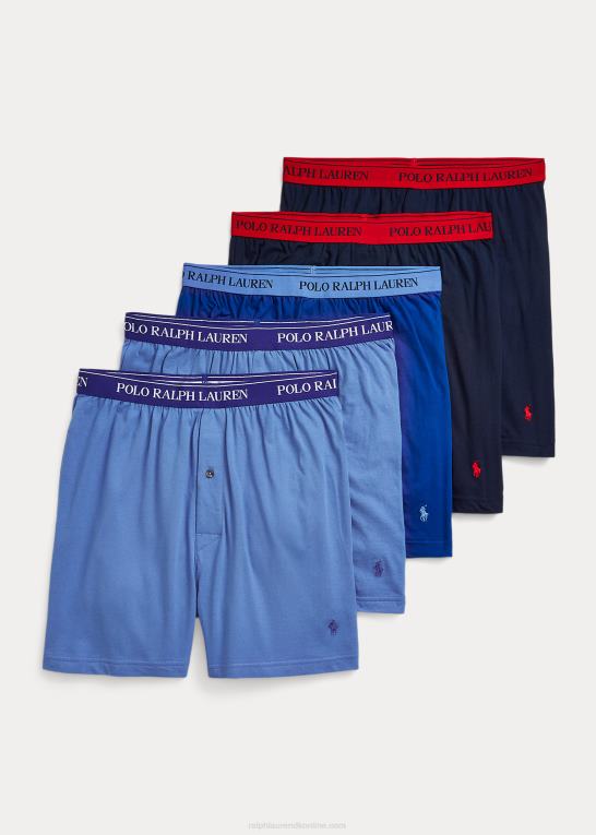 blå assorteret Mænd Ralph Lauren dæmpende strik boxer 5-pak Z426B8550