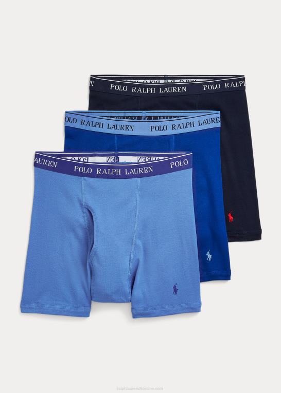 blå assorteret Mænd Ralph Lauren fugttransporterende boksershorts 3-pak Z426B8552