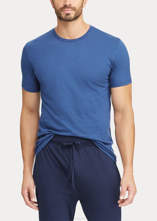 blå assorteret Mænd Ralph Lauren klassisk wicking crew undertrøje 3-pak Z426B223