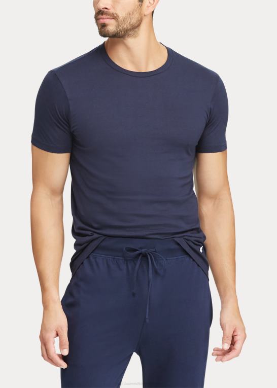 blå assorteret Mænd Ralph Lauren klassisk wicking crew undertrøje 3-pak Z426B223