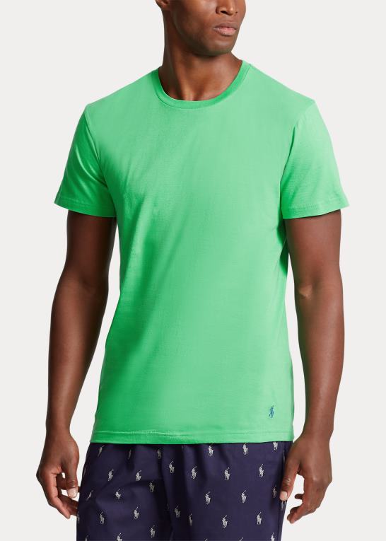 blød aqua/vingårdsgrøn Mænd Ralph Lauren klassisk wicking crew undertrøje 3-pak Z426B264