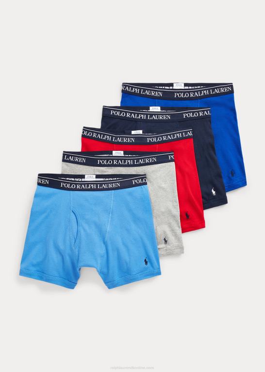 blå/grå/rød Mænd Ralph Lauren fugttransporterende boksershorts 5-pak Z426B270