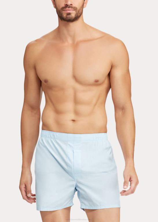 blå/hvid/marineblå Mænd Ralph Lauren klassisk vævet bomuldsboxer 3-pak Z426B8546