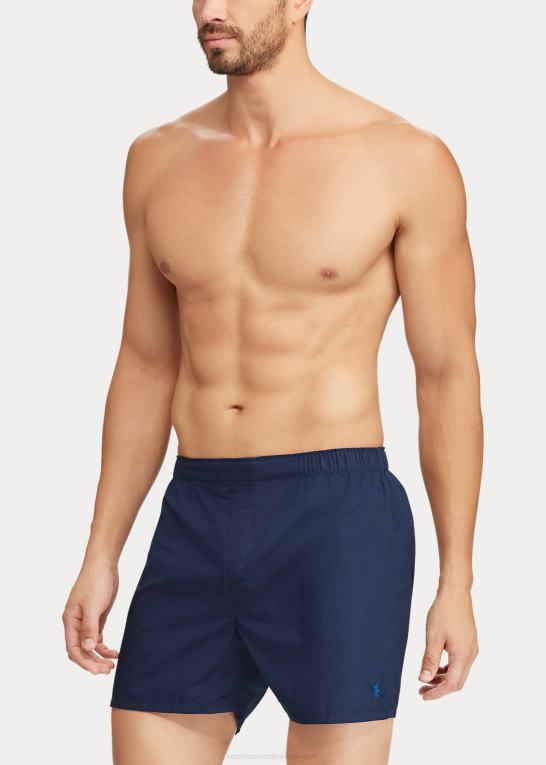 blå/hvid/marineblå Mænd Ralph Lauren klassisk vævet bomuldsboxer 3-pak Z426B8546
