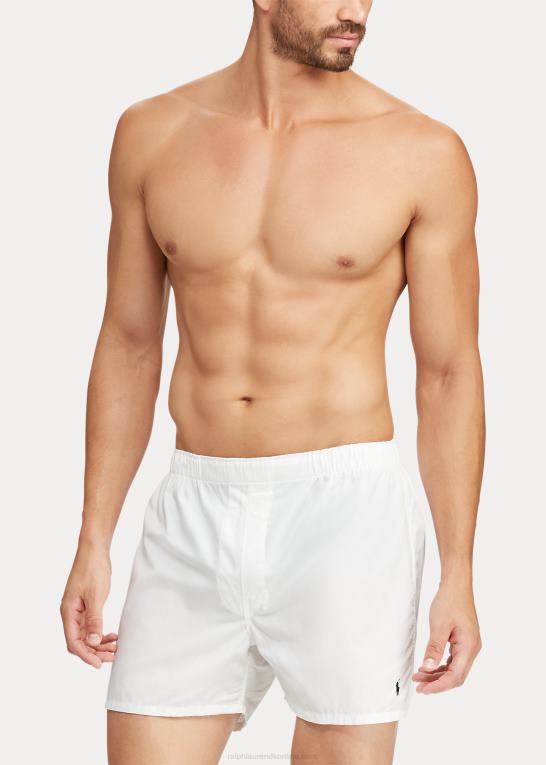 blå/hvid/marineblå Mænd Ralph Lauren klassisk vævet bomuldsboxer 3-pak Z426B8546