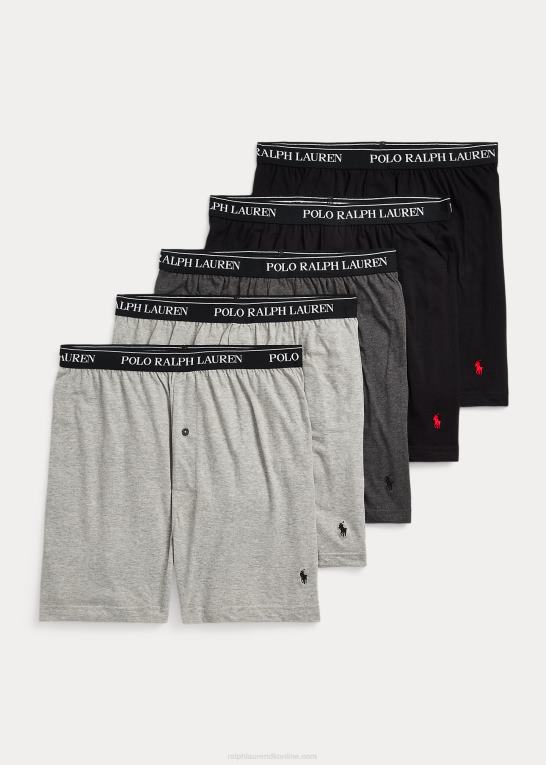 grå assorteret Mænd Ralph Lauren dæmpende strik boxer 5-pak Z426B8551