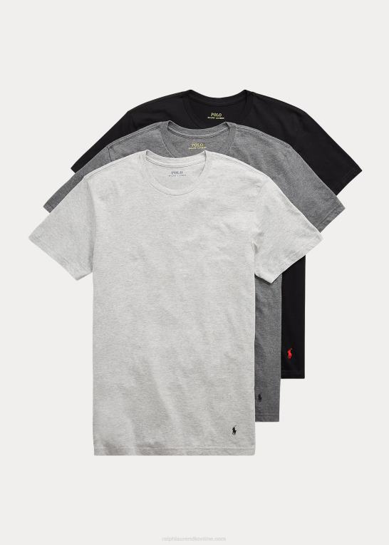 grå assorteret Mænd Ralph Lauren klassisk wicking crew undertrøje 3-pak Z426B224