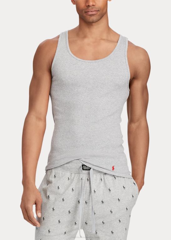grå assorteret Mænd Ralph Lauren klassisk wicking tank undertrøje 3-pak Z426B219