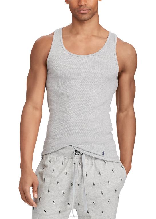 grå assorteret Mænd Ralph Lauren klassisk wicking tank undertrøje 3-pak Z426B219