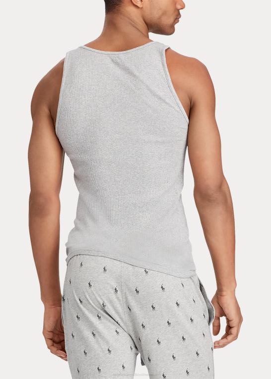 grå assorteret Mænd Ralph Lauren klassisk wicking tank undertrøje 3-pak Z426B219