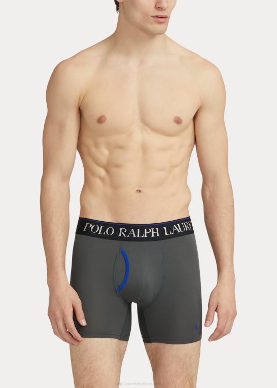 grå/blå Mænd Ralph Lauren 4d-flex boxershorts 3-pak Z426B960