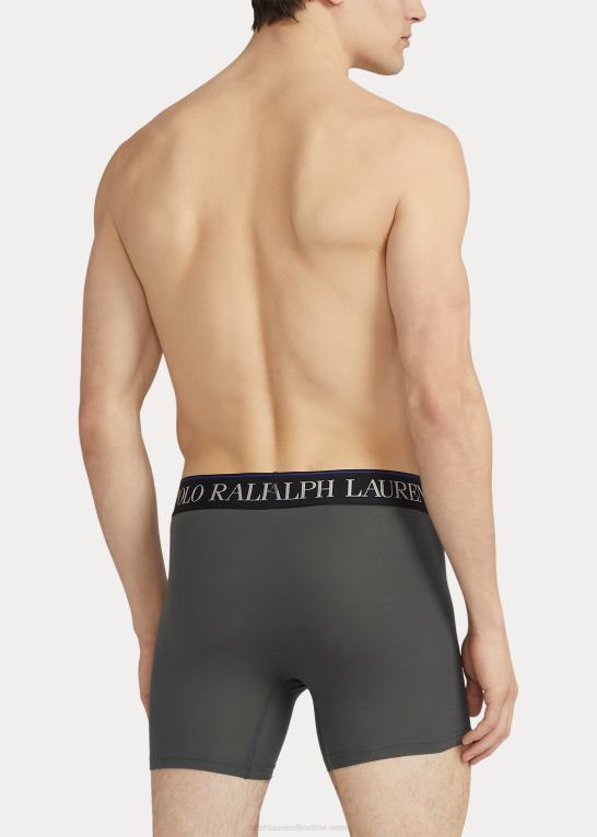 grå/blå Mænd Ralph Lauren 4d-flex boxershorts 3-pak Z426B960