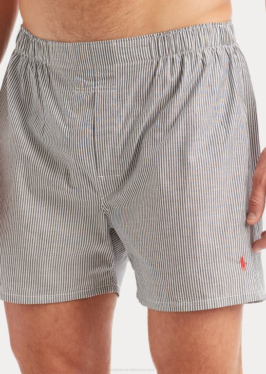grå/blå Mænd Ralph Lauren klassisk vævet bomuldsbokser 5-pak Z426B268