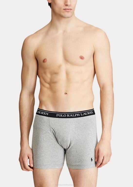 grå/sort Mænd Ralph Lauren fugttransporterende boksershorts 5-pak Z426B269