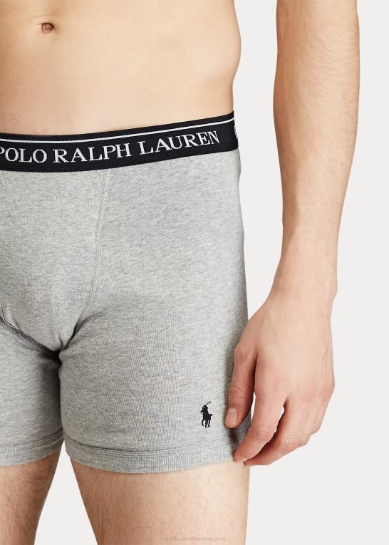 grå/sort Mænd Ralph Lauren fugttransporterende boksershorts 5-pak Z426B269