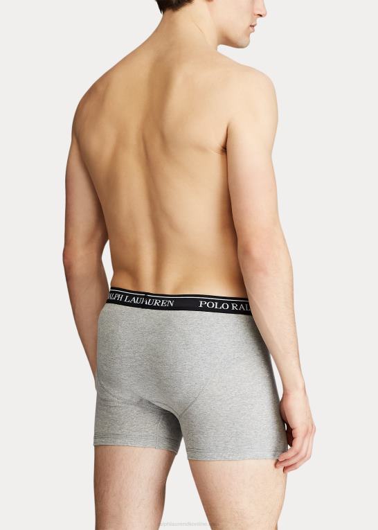 grå/sort Mænd Ralph Lauren fugttransporterende boksershorts 5-pak Z426B269