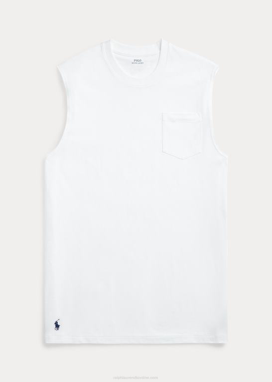 hvid Mænd Ralph Lauren jersey lomme tank Z426B1522