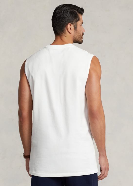 hvid Mænd Ralph Lauren jersey lomme tank Z426B1522