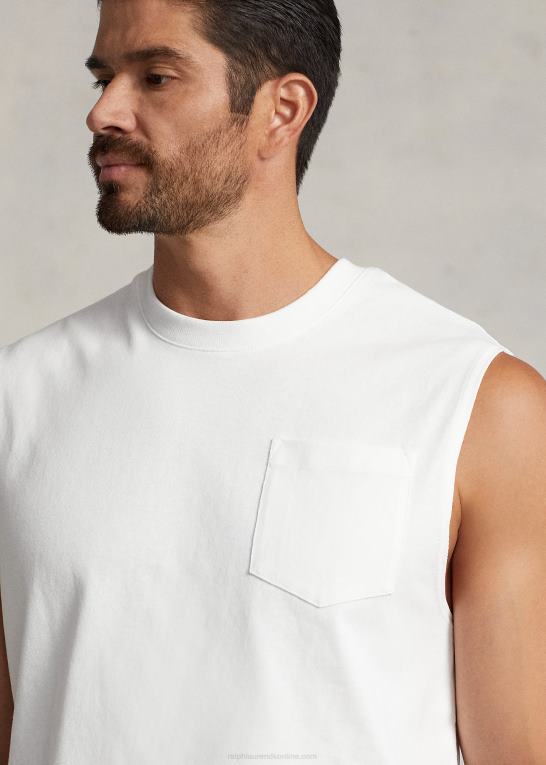 hvid Mænd Ralph Lauren jersey lomme tank Z426B1522