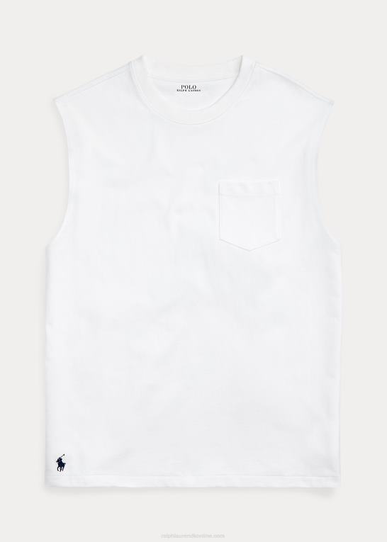 hvid Mænd Ralph Lauren jersey lomme tank Z426B227