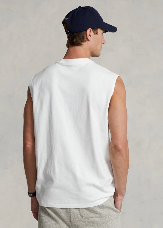 hvid Mænd Ralph Lauren jersey lomme tank Z426B227