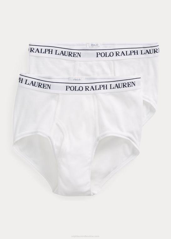 hvid Mænd Ralph Lauren klassisk mellemhøj trusse 2-pak Z426B1684