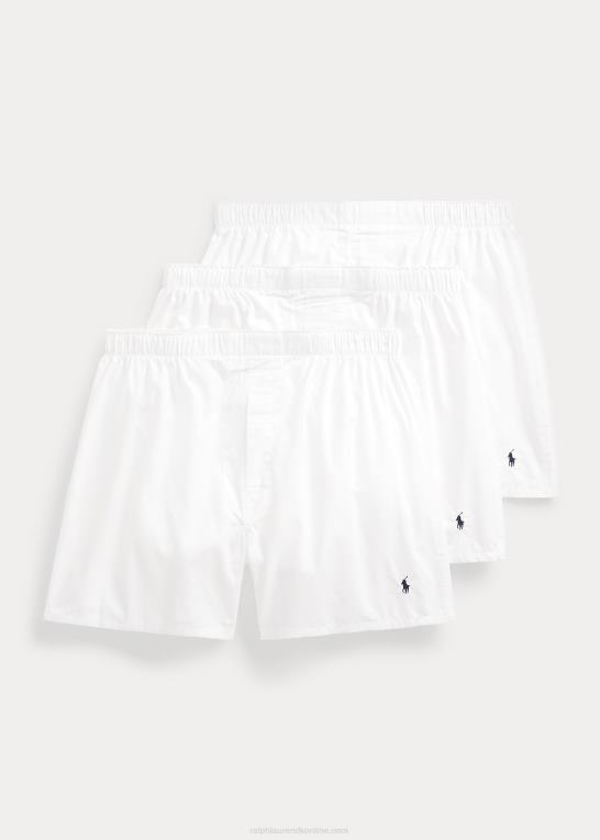 hvid Mænd Ralph Lauren klassisk vævet bomuldsboxer 3-pak Z426B8545