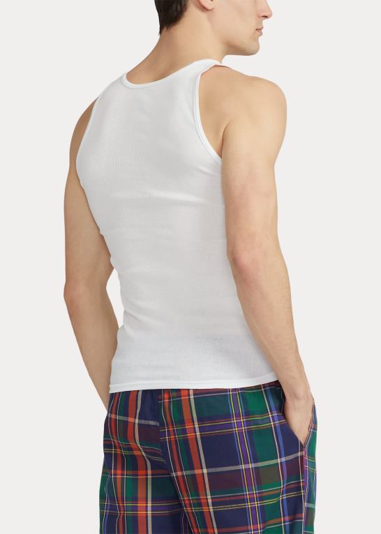 hvid Mænd Ralph Lauren klassisk wicking tank undertrøje 5-pack Z426B228
