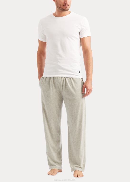 hvid Mænd Ralph Lauren slank bomuldsundertrøje med rund hals 5-pak Z426B8547