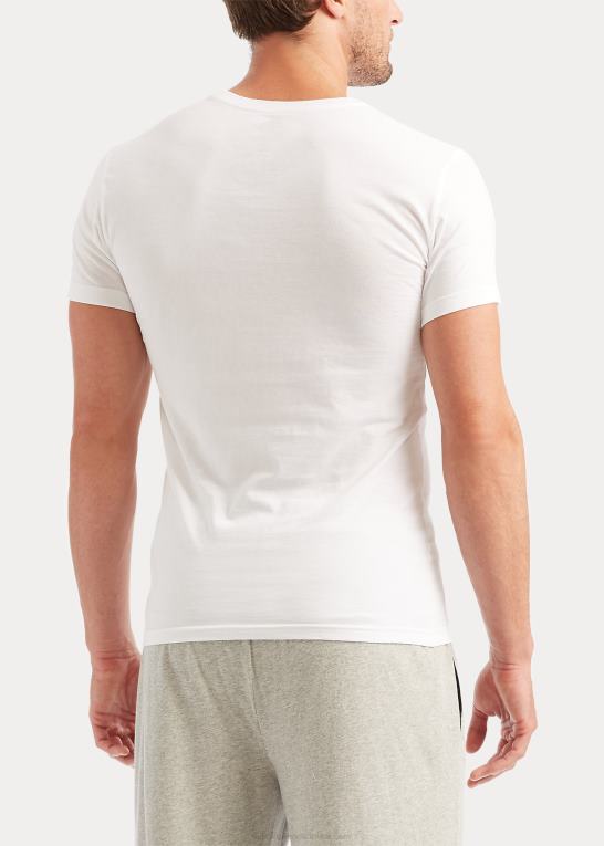 hvid Mænd Ralph Lauren slank bomuldsundertrøje med rund hals 5-pak Z426B8547