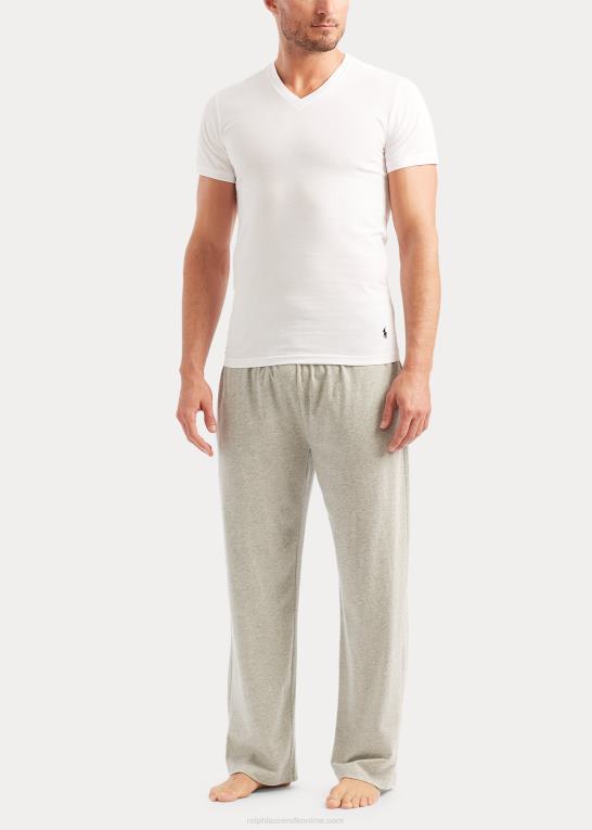 hvid Mænd Ralph Lauren slim bomulds v-hals undertrøje 5-pak Z426B260