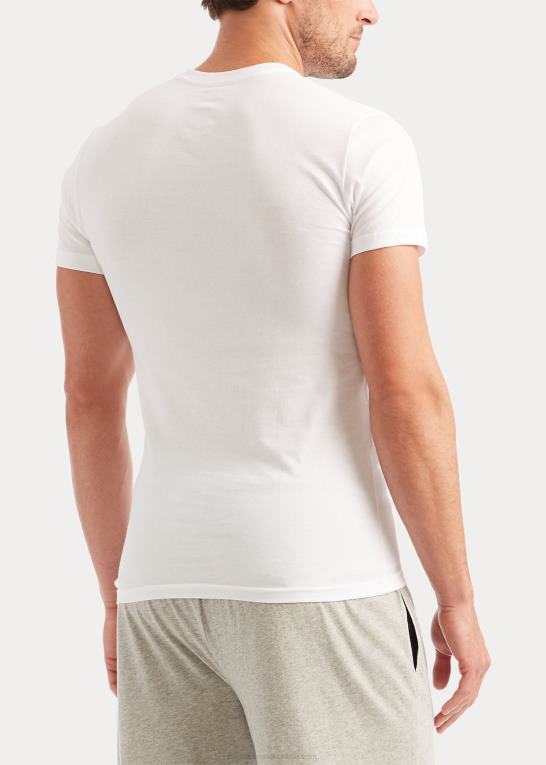 hvid Mænd Ralph Lauren slim bomulds v-hals undertrøje 5-pak Z426B260